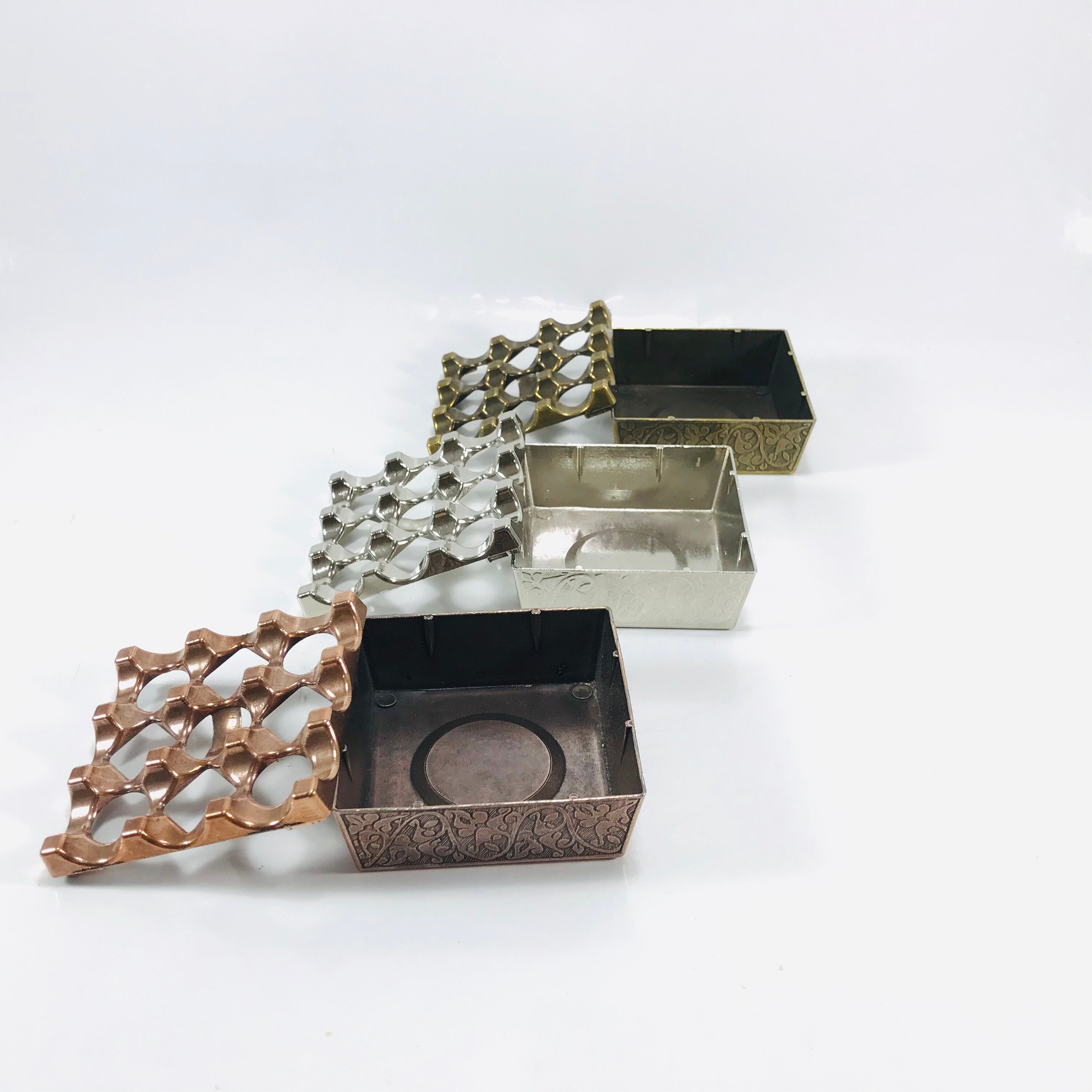 Ashtray Metal Ashtray Square Grid Cigar Ashtray Vintage Etsy