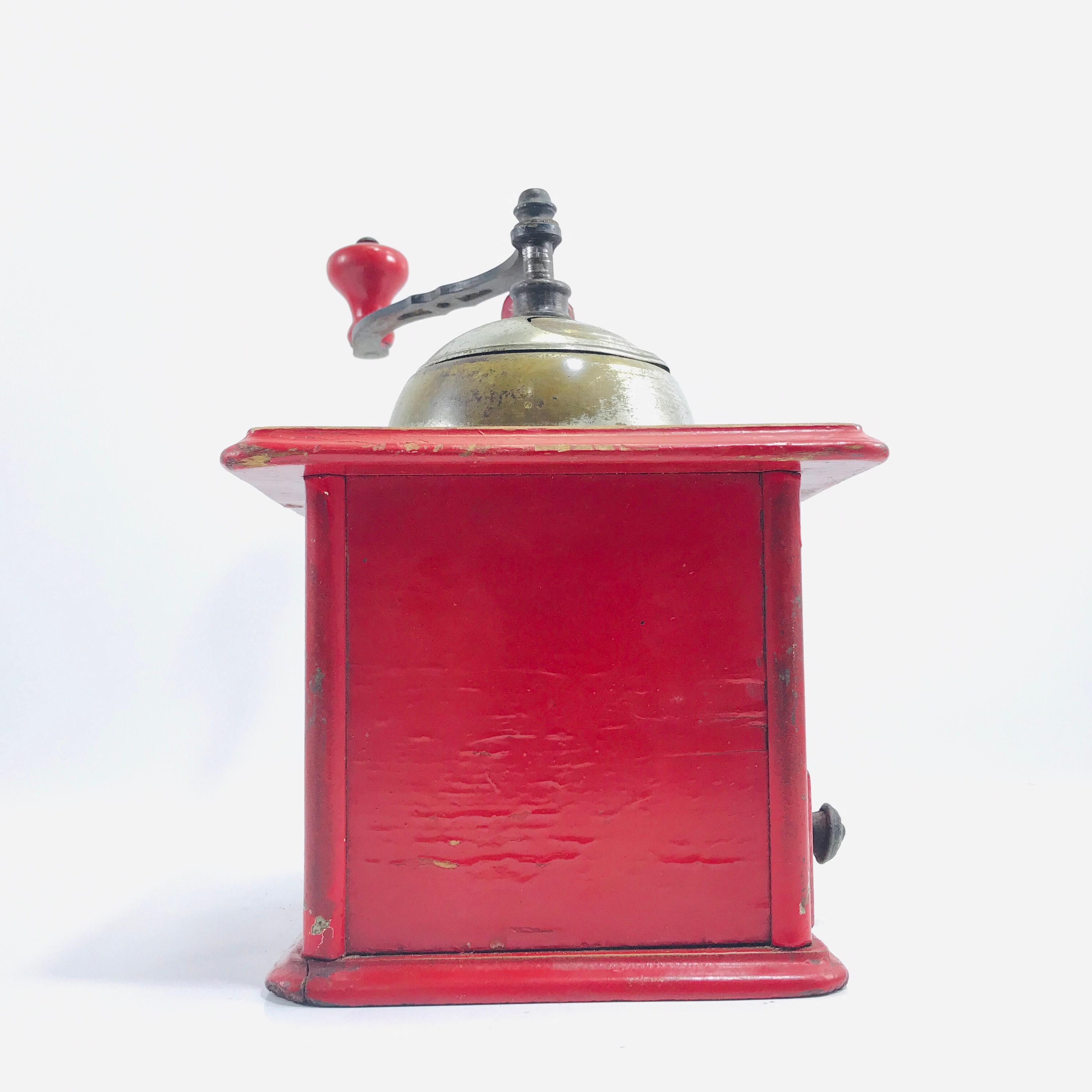 Vintage Coffee Grinder Coffee Mill Red Coffee Grinder Large Etsy