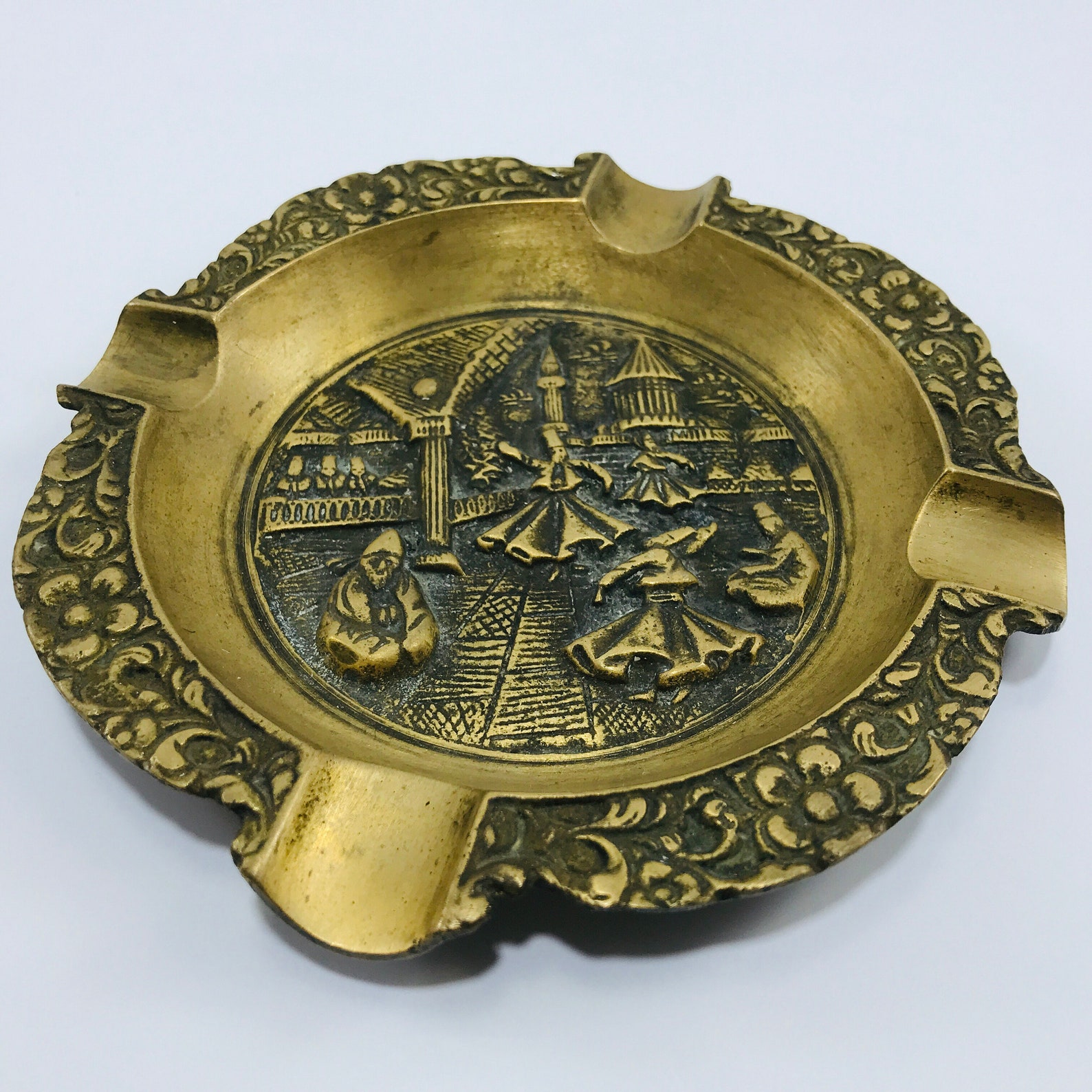 Vintage Brass Ashtray Cigar Ashtray Dervish Figure Ashtray Etsy