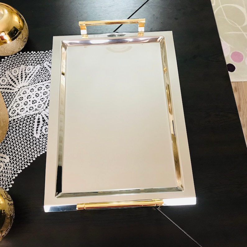 Metal Serving Tray Large Serving Tray Rectangular Serving Etsy