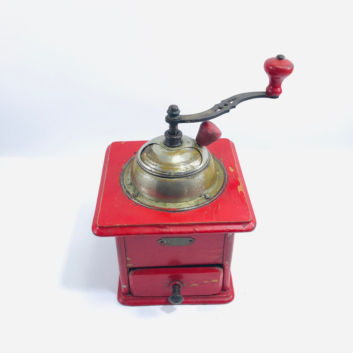 Vintage Coffee Grinder Coffee Mill Red Coffee Grinder Large Etsy