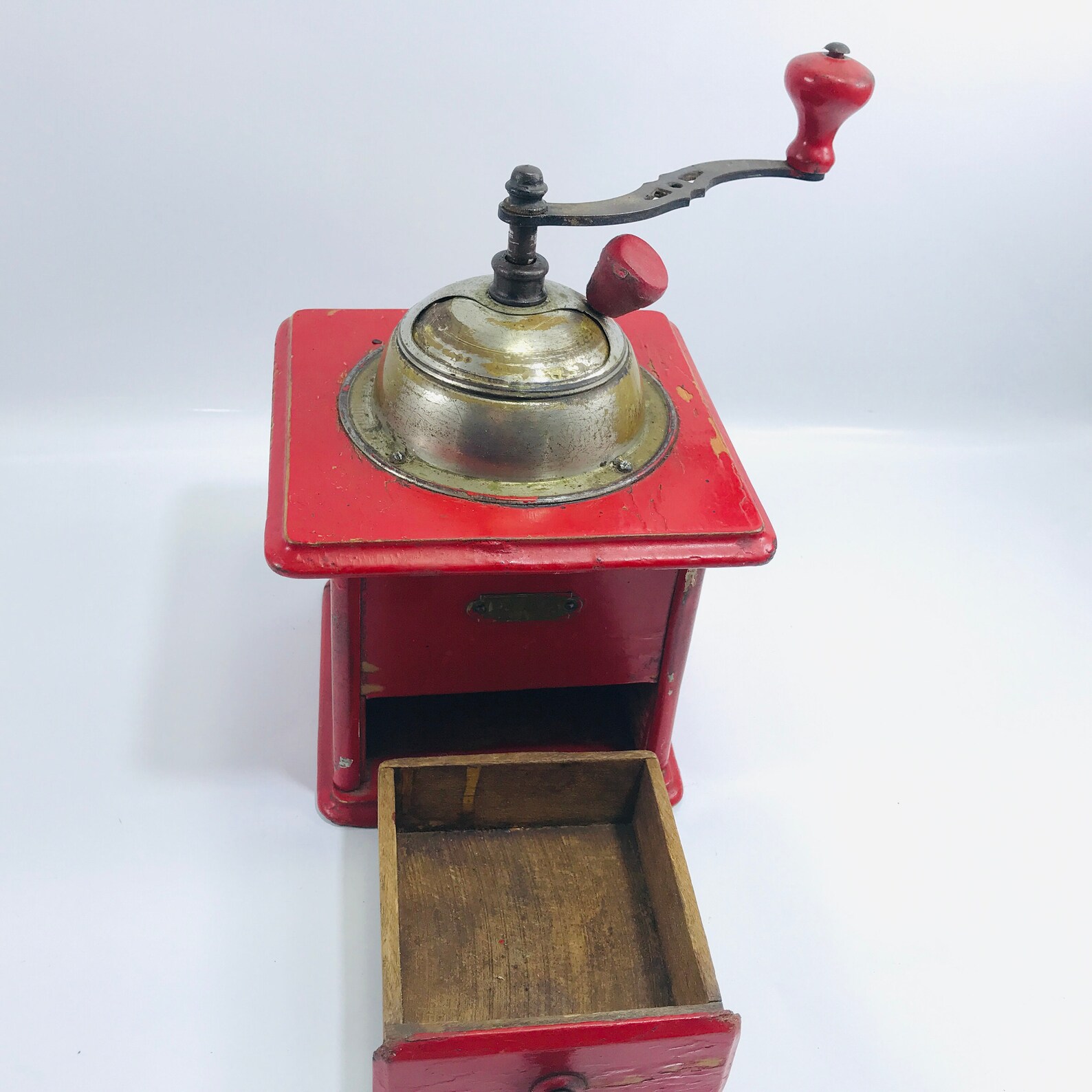 Vintage Coffee Grinder Coffee Mill Red Coffee Grinder Large Etsy