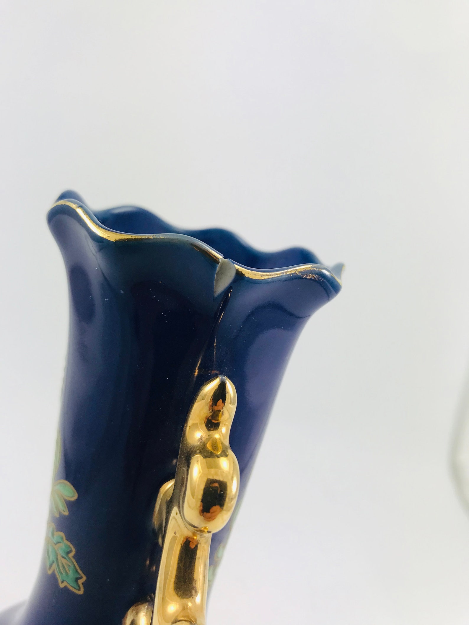 Blue Pottery Vase Floral Design Vase Christmas Gift - Etsy