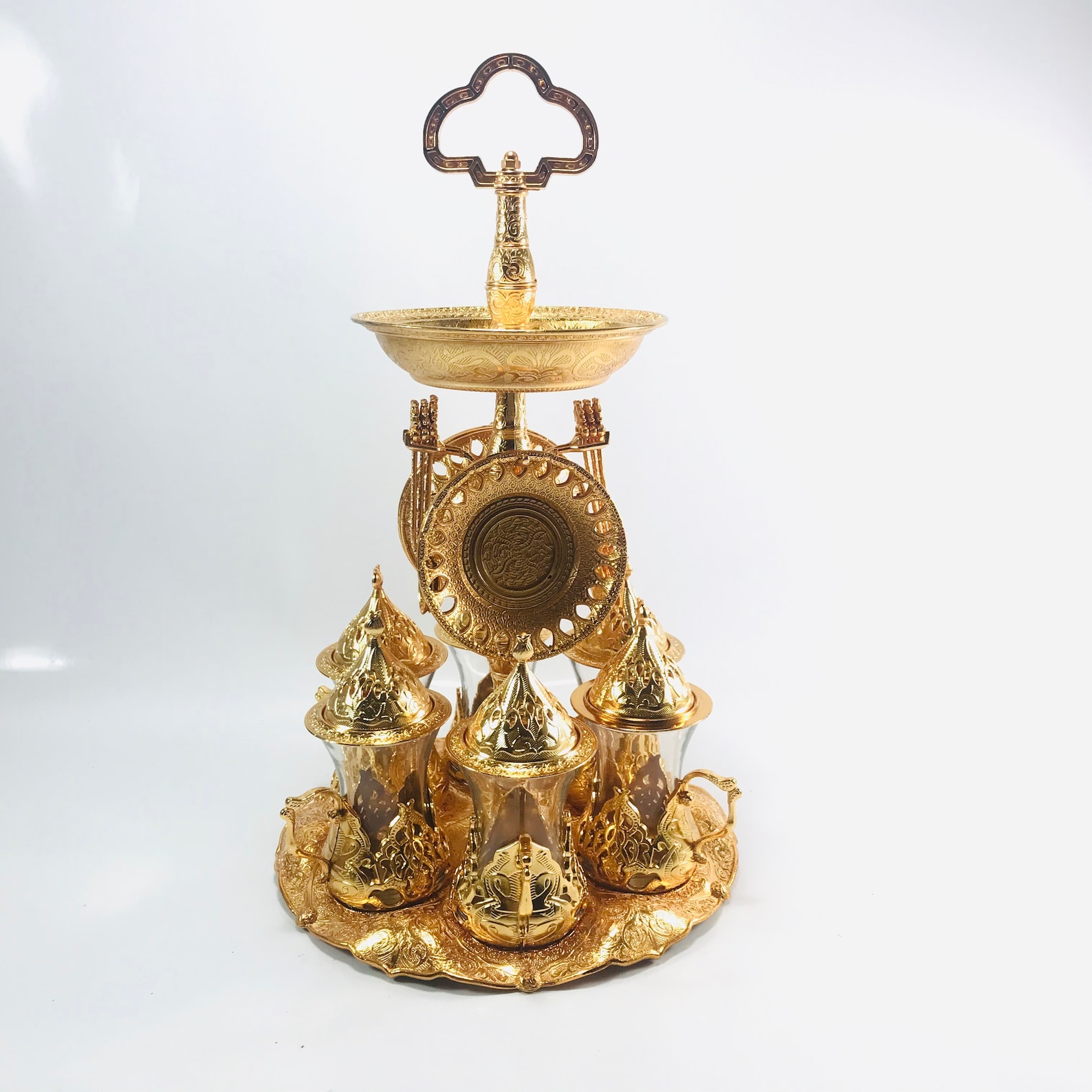 Tea Set, Tea Cups, Arabic Tea Set, Turkish Tea Set, Gold Tea Set, Glass ...