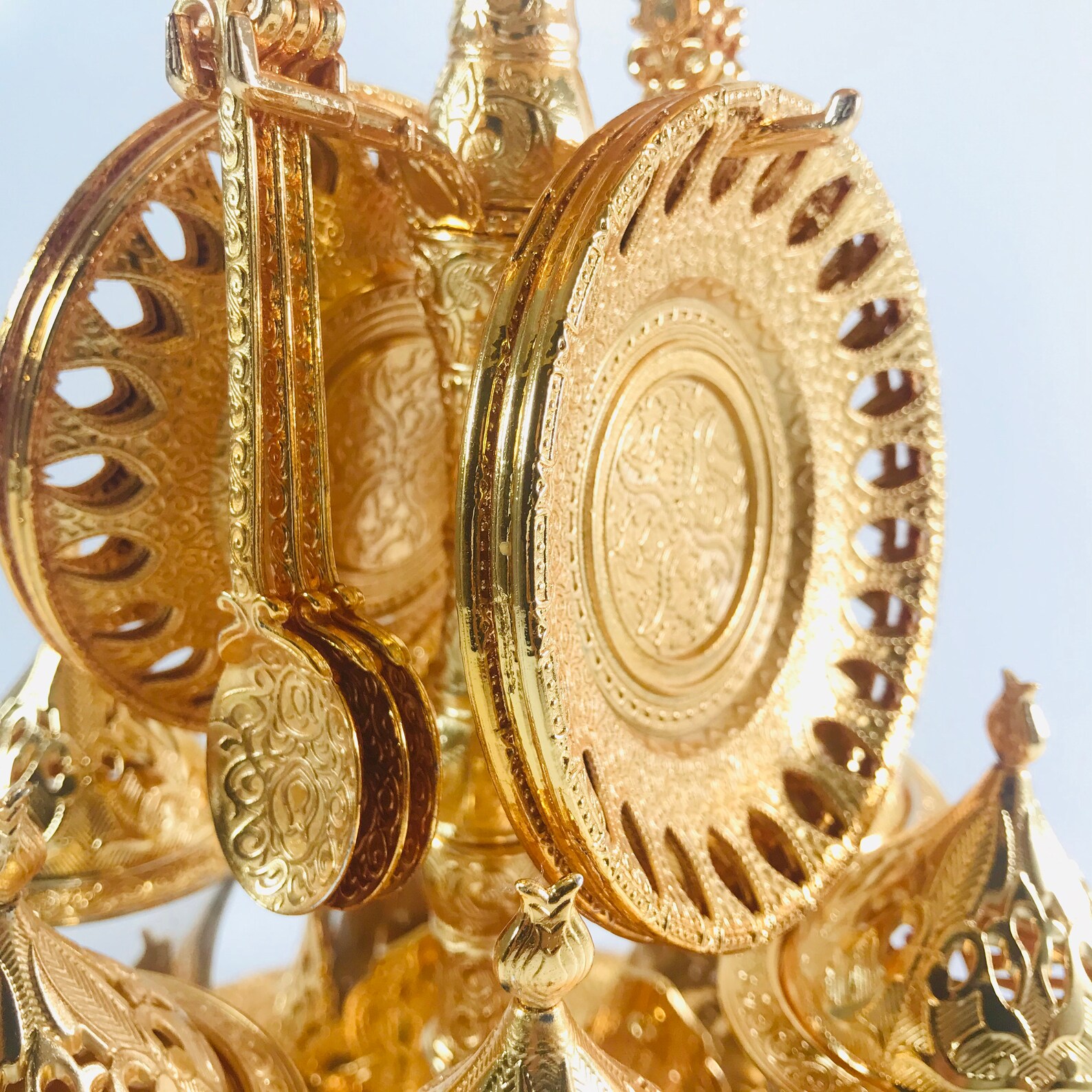 Tea Set, Tea Cups, Arabic Tea Set, Turkish Tea Set, Gold Tea Set, Glass ...