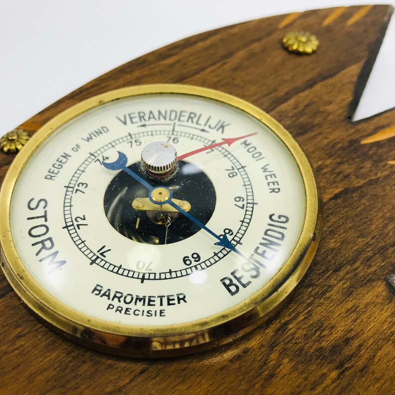Wall Barometer Wooden Barometer Vintage Barometer Brass Etsy