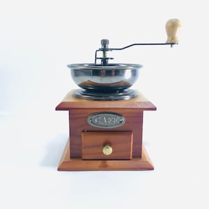 Wooden Coffee Grinder, Vintage Coffee Grinder, Coffee Mill, Manual Coffee Grinder, Vintage Kitchen Decor, Coffee Bar Decor,Coffee Lover Gift