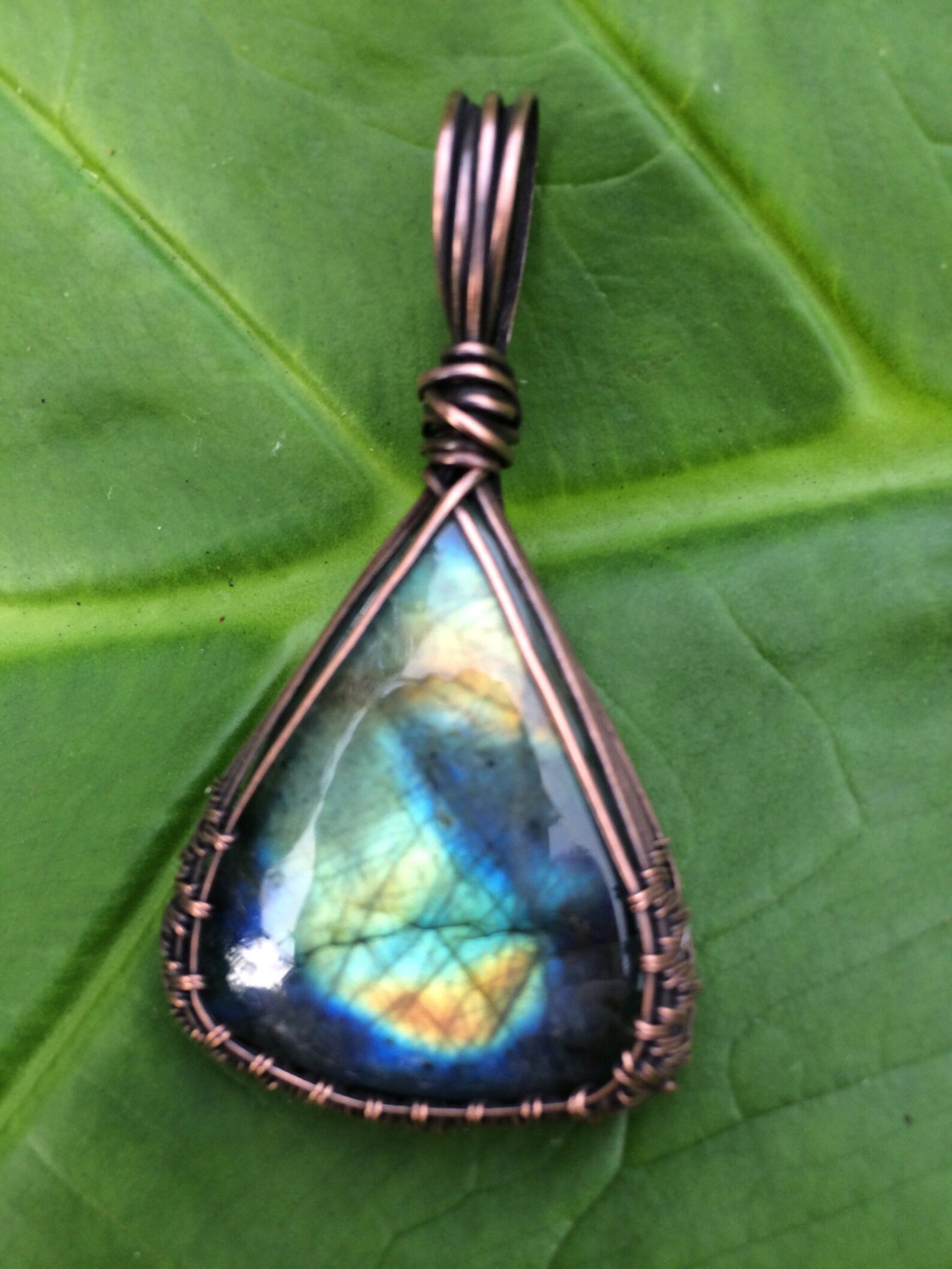 Antiqued Copper Woven Wire Pendant Etsy