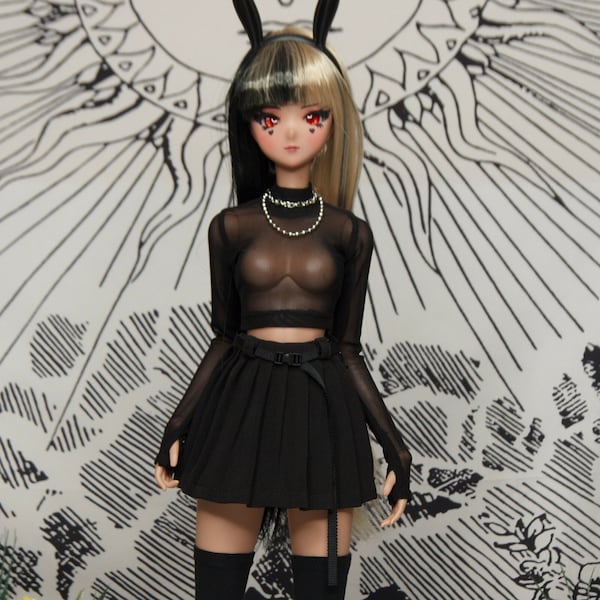 Black Pleated Skirt - e-girl Smart Doll, DD, SD13, and SD16 clothes