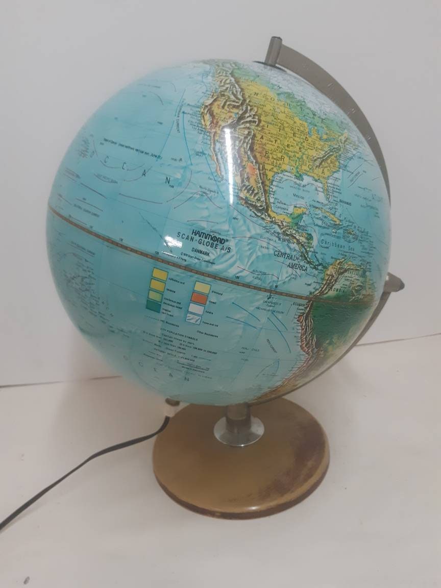 Scan Globe 12 inch light up Globe 1978 Etsy