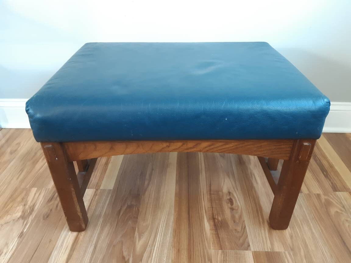 Sam Moore Muebles estilo misión Morris silla otomano Oak Navy | Etsy