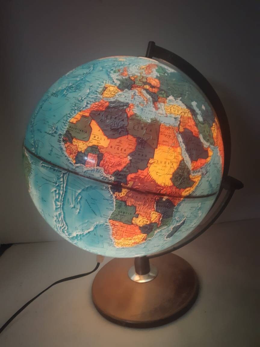 Scan Globe 12 inch light up Globe 1978 Etsy