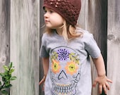 Sugar Skull Graphic Tee - Toddler Graphic T-Shirt - Sugar Skull Tee - Kids Graphic Tee - Sugar Skull Tshirt - Day of the Dead T Shirt