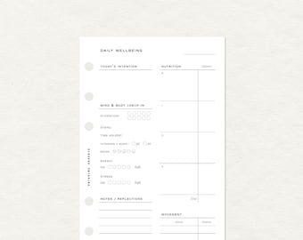 Navulvellen voor de Personal Daily Wellbeing Planner | Geschikt voor LV MM Medium Agenda en Personal Filofax planners