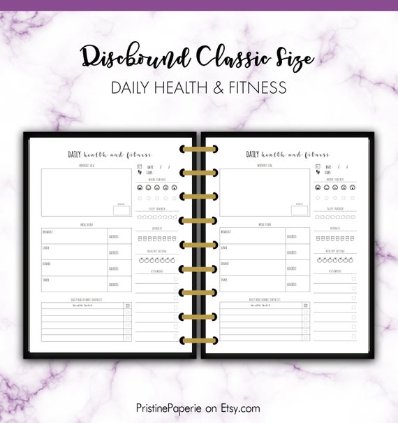 Happy Planner Disc bound Classic Size Daily Health Fitness Etsy Happy Planner Disc bound Classic Size Daily Health Fitness Etsy