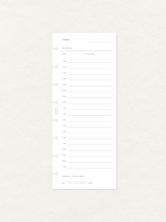 Half-Letter Discbound Planner Inserts: Undated Daily Pages