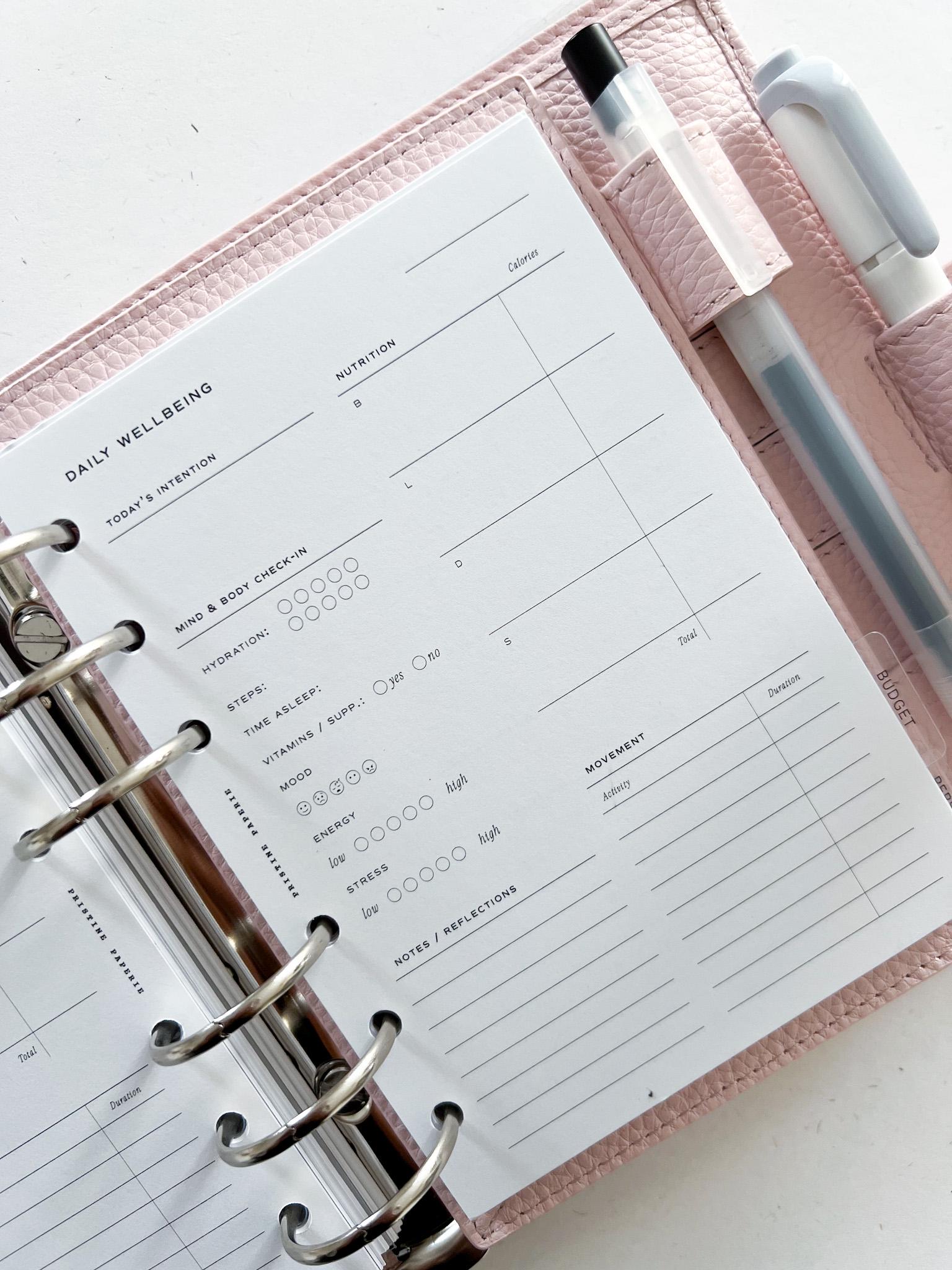 Printed True A6 (not Personal) Daily Wellbeing Planner Insert Refills ...