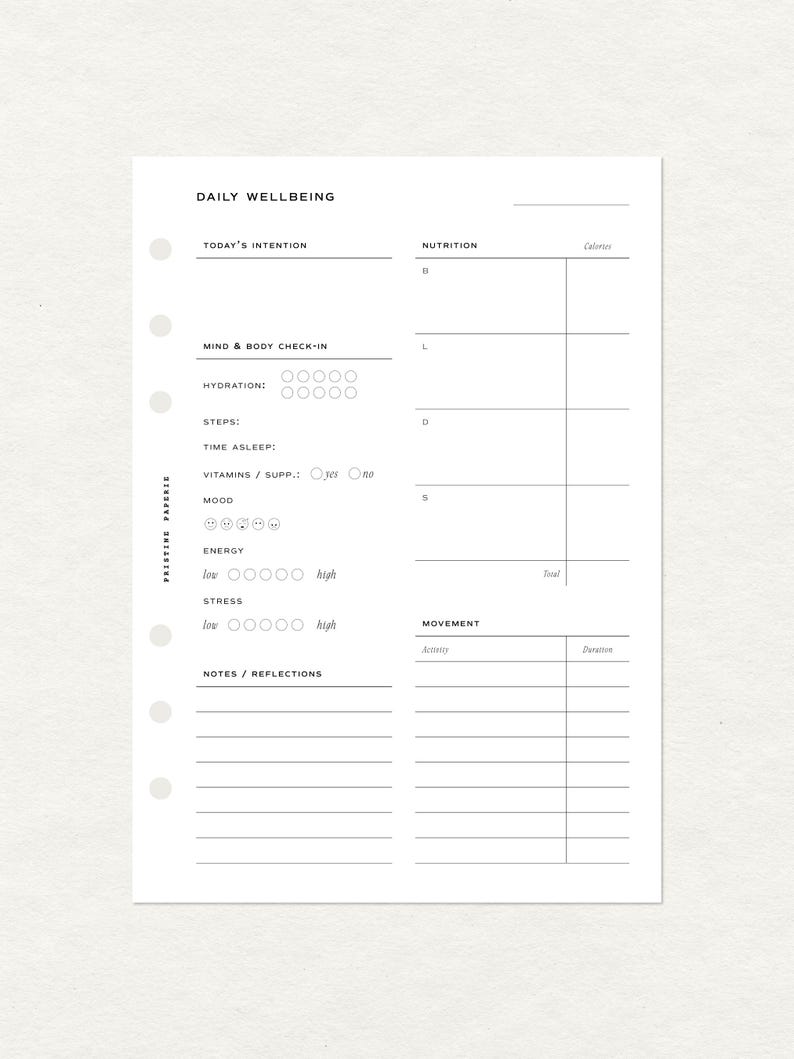 Printed True A6 (not Personal) Daily Wellbeing Planner Insert Refills ...