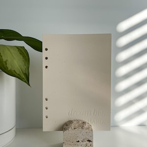 A5 Minimalist Inspirational Letterpress Planner Dashboard | Fits LV GM Large Agenda & A5 Filofax planners
