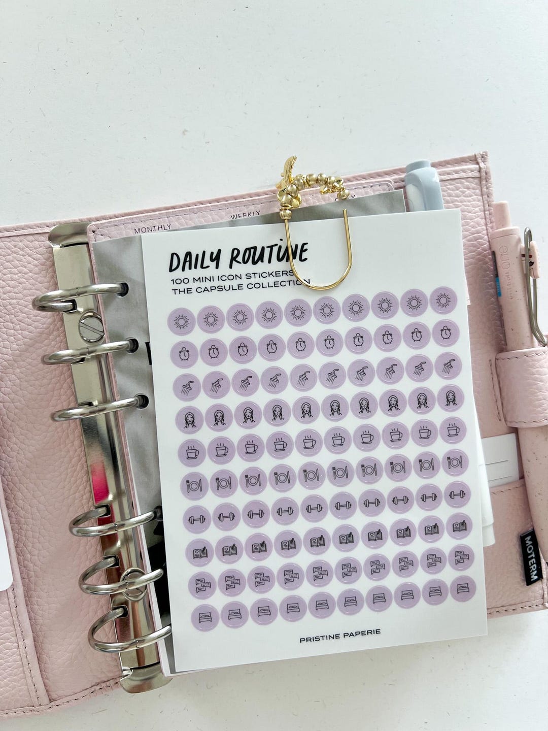Minimalist Daily Habit Tracker Stickers: Transparent Icons for Planners ...