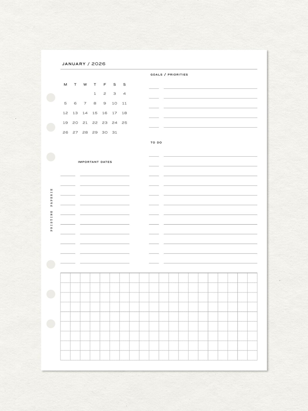 Printed A5 2026 Dated Month on One Page Monthly Planner Insert Refills ...