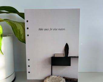 A5 Planner Dashboard Insert: Minimalist Architectural Design