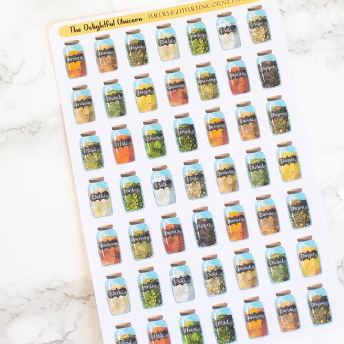 Spices and Herb Jars Planner Stickers A209 Etsy