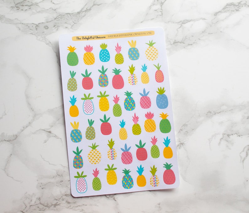 fruit stickers planner stickers food stickers Pineapple planner stickers