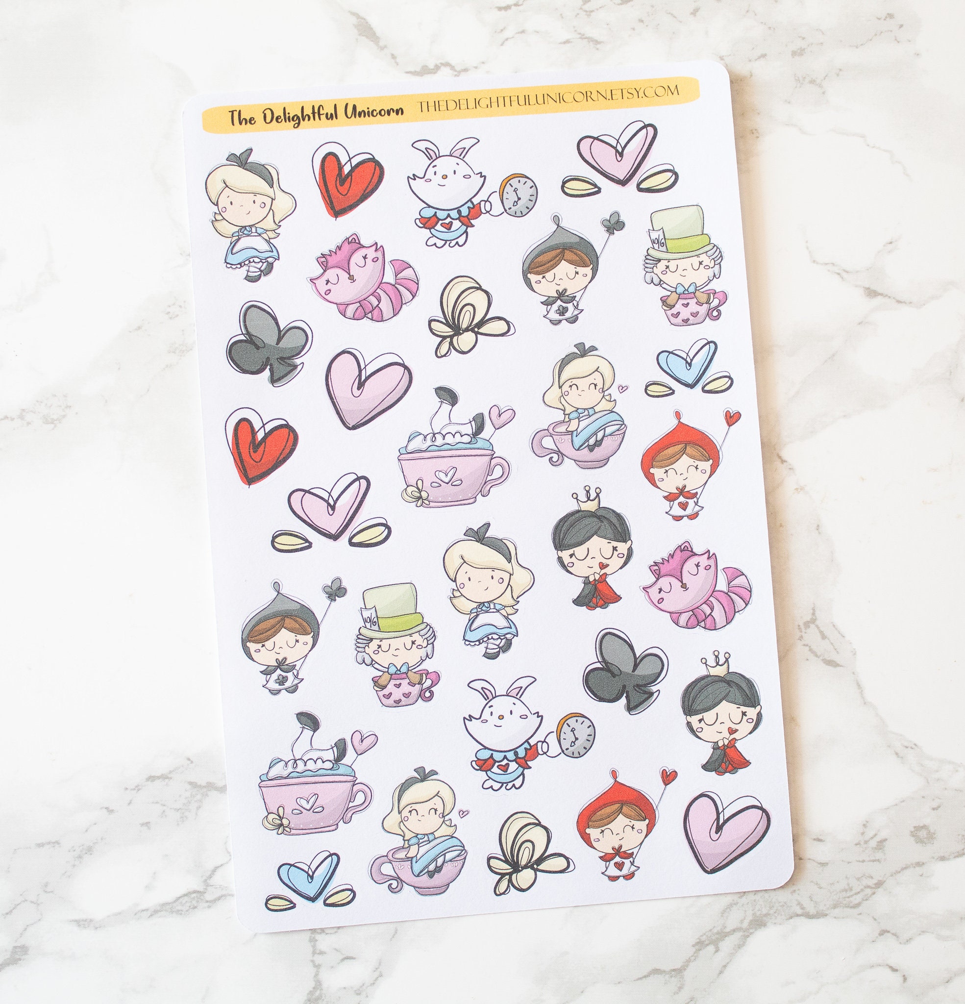 Paper, Party & Kids planner stickers Weekly sticker set sketchy Alice