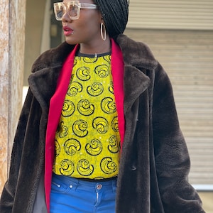 Handmade African Fabric Tee African Fabric Shirt African Fabric T.shirt Kente Shirt image 1