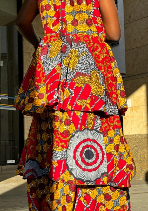 Luxury Handmade African Print Maxi Dress High end Layered Kitenge Peplum Gown Dress Elegant African Attire for Special Occasions Etsy Australia