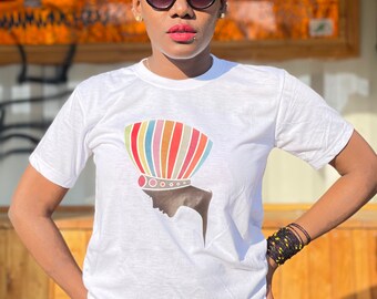 Unisex Graphic T.Shirts with African Woman Head Concept| Headwrap| Size XXS–L