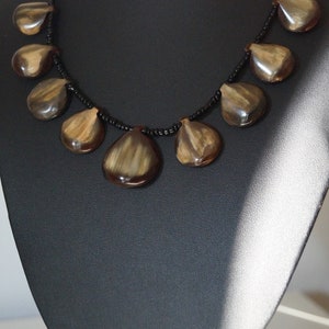 Handmade Cowhorn Beaded Collar/Crew Necklace with multiple pendants from Cowhorn image 4