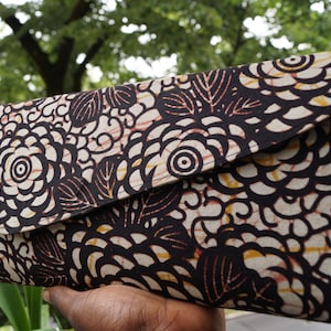 African Print Clutch Bag With Floral Print For Day Or Night
