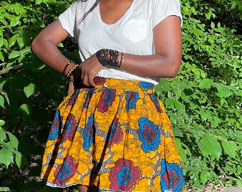 Handmade African Print Mini Skirt | Ruffle Summer Skirt