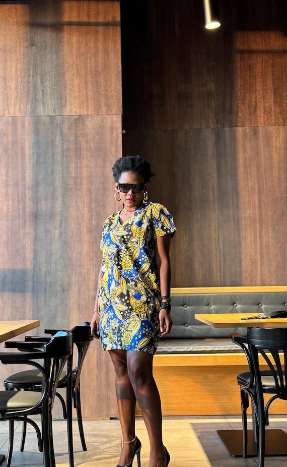 Handmade Dashiki African Print Mini Dress | Elegant Shift Dress - Etsy