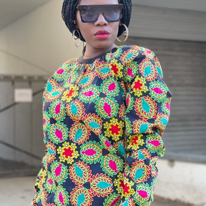 Handmade African Fabric Unisex Shirt| T shirt| Blouse 100% Cotton Size XXS-XXL