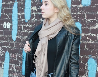 Tan Cashmere Scarf