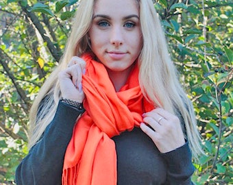 Orange Cashmere Scarf