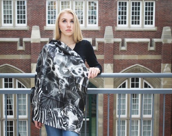 Black & White Zoo Small Scarf