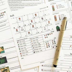 May include: A close-up of a printed calendar for the video game Stardew Valley. The calendar shows the months of fall, with the days of the week labeled. The calendar also includes a list of crops and their growth times, as well as a list of special events that occur during the fall season.