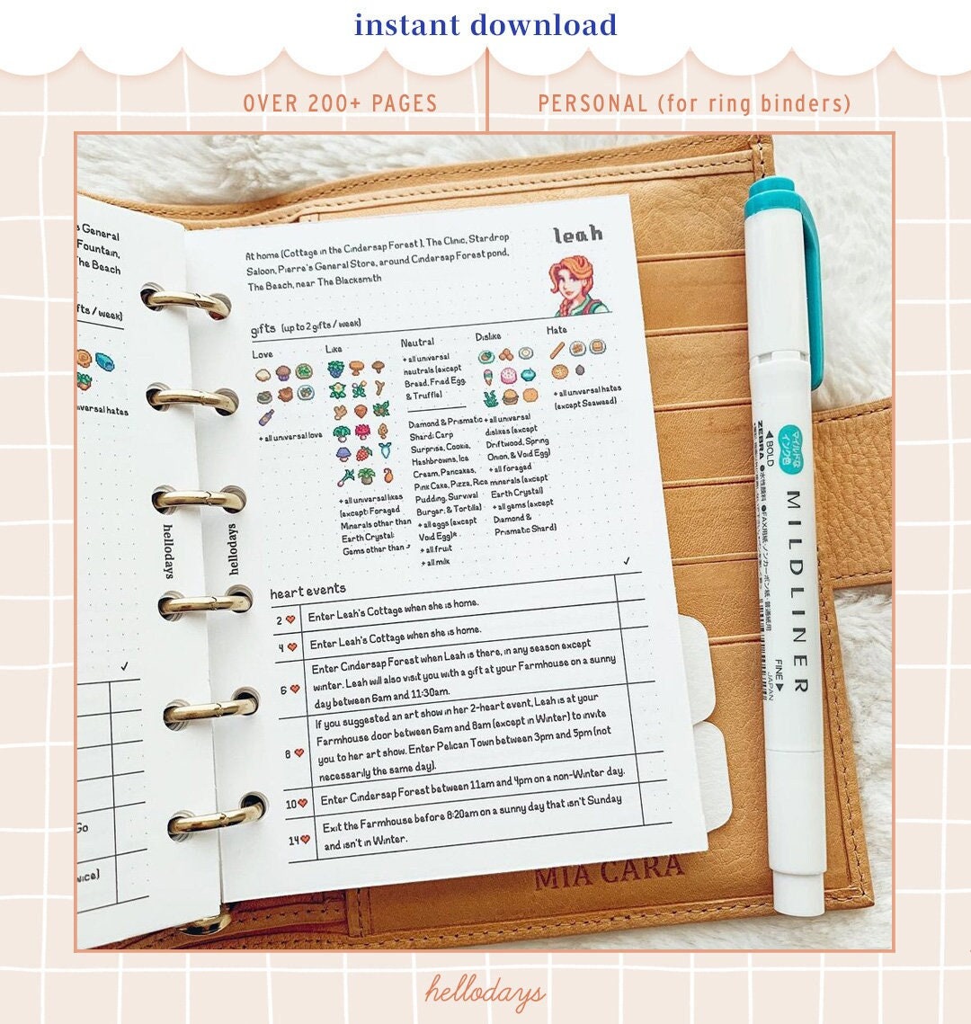 Stardew Valley Planner / Game Guide PDF Personal Ring Size Checklists,  Trackers, Calendars Printable PDF - Etsy