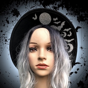 Bats & Moon Fedora Witchy Hats Halloween