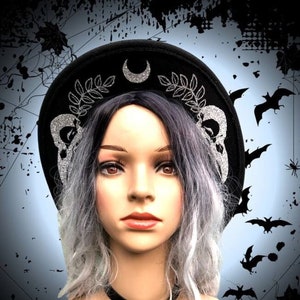 Raven Skulls Fedora Hat Spooky Witchy Accessories