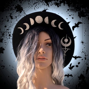 Witchy Moon Phases Fedora Hat