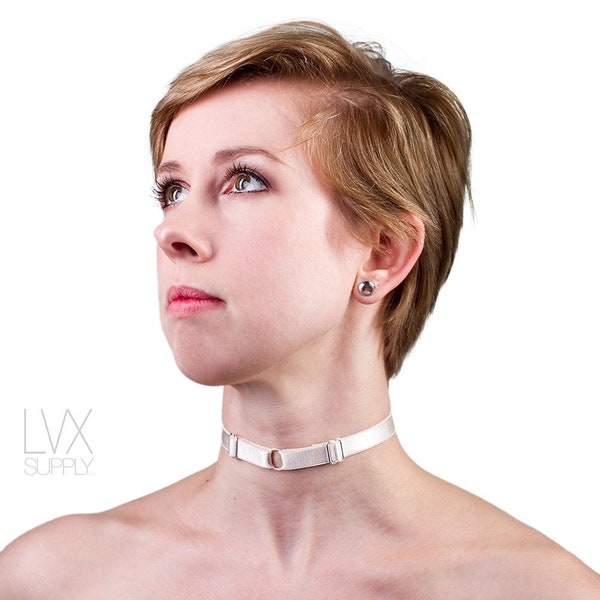 BDSM Day Collar | Satin Lingerie Choker Necklace | DDLG Lolita Submissive Bondage Fetish Wear Pet Play Kitten | BDsM Fashion by LVX Supply