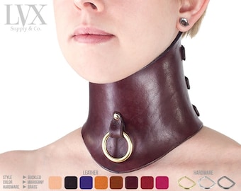 Molded Leather Posture Collar | Luxury Leather Choker for Men or Women | High Fashion Functional Posture Collar by LVX Supply