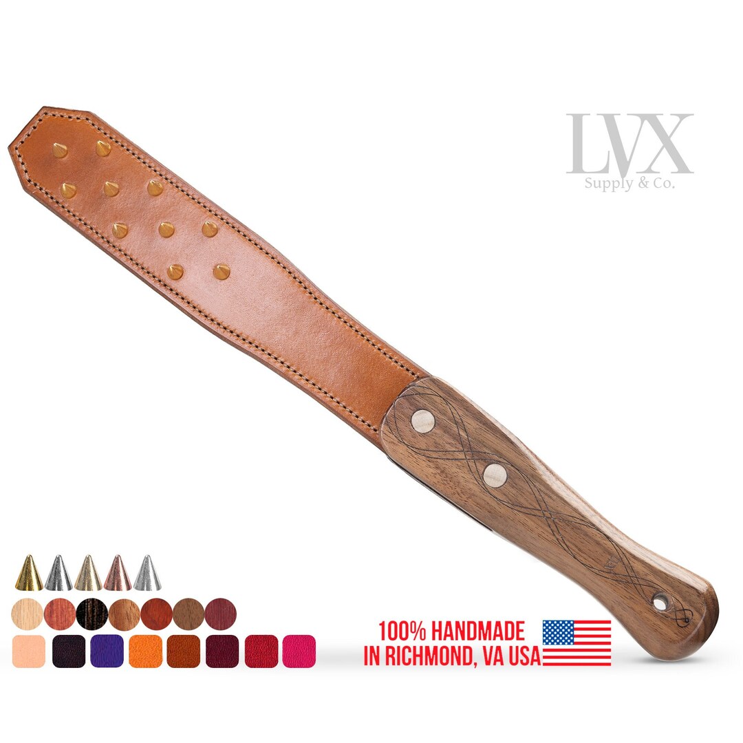 Studded Leather Spanking Paddle Spiked Tawse Strap Paddle, Riding Crop, Spanking Belt, Gear for