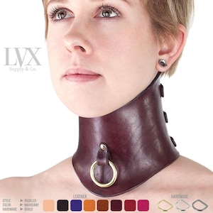 Ręcznie formowany skórzany kołnierz poprawiający postawę | Choker ze skóry licowej | Unikalna i funkcjonalna moda bondage | LVX Supply