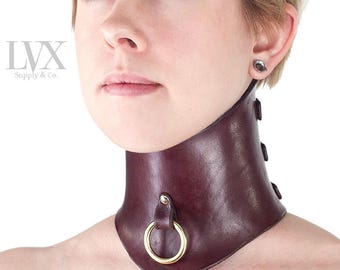 Handmade Molded Leather Posture Collar | Full Grain Leather Choker | Unique + Functional Bondage Fashion | LVX Supply